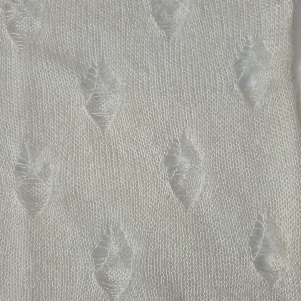Painted Threads Open Knit Sweater Women's S Ivory Pullover L/S Semi Sheer Soft - Picture 4 of 8